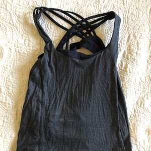 Grey striped/black Lululemon tank
